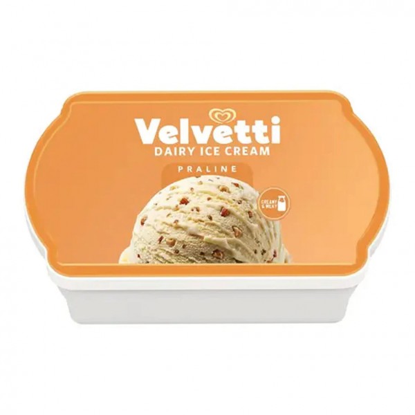 WALL`S VELVETTI PRALINE DAIRY ICE CREAM 1.3LTR